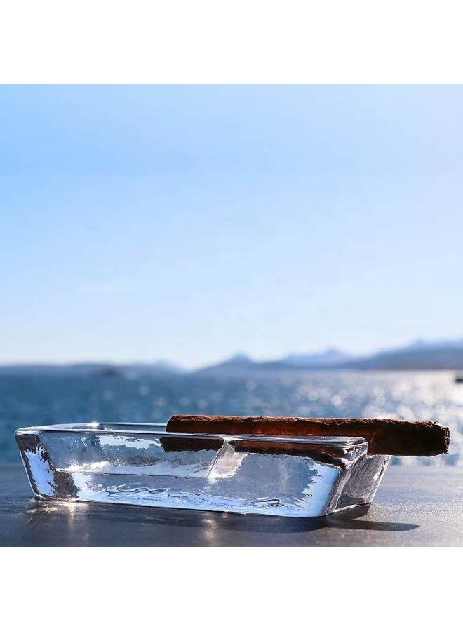 Hemingway Big Ashtrays for Cigar Outdoors Large Heavy Glass for Patio/Outdoors/Cigars Ash Tray Large Giant Luxury Premium Ashtrays for Outdoor Party Restaurant - Image 5